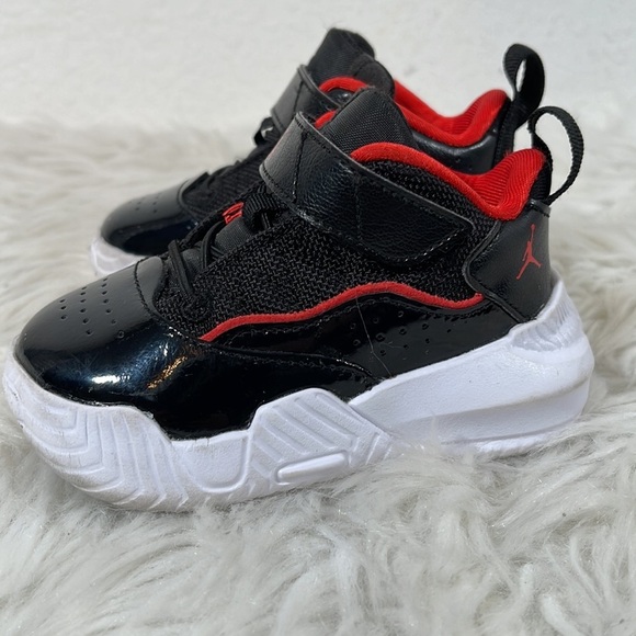 Nike Air Jordan Stay Loyal Black Red Bred DC7231-001 Toddler Baby Shoes 5C - Picture 8 of 15